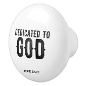 神に捧げカスタマイズ可能な黒カッコいい文字 セラミックノブ (右)