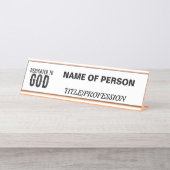 神に捧げカスタマイズ可能な黒カッコいい文字 デスクネームプレート (正面)