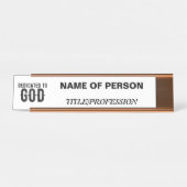 神に捧げカスタマイズ可能な黒カッコいい文字 デスクネームプレート (正面)