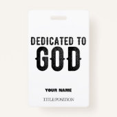 神に捧げカスタマイズ可能な黒カッコいい文字 バッジ (正面)