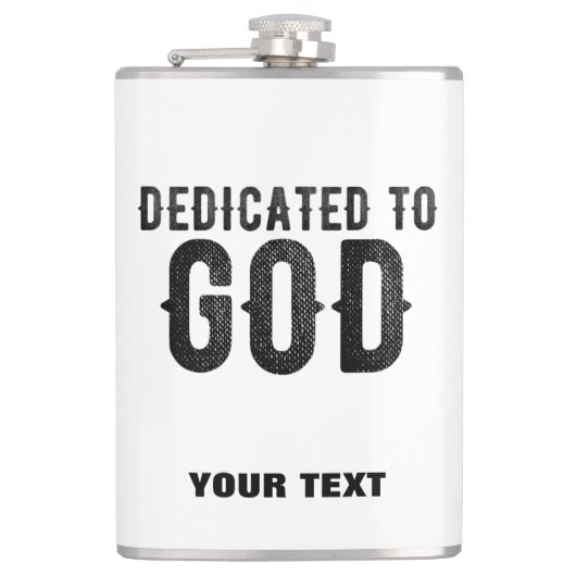 神に捧げカスタマイズ可能な黒カッコいい文字 フラスク (正面)
