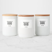 神に捧げカスタマイズ可能な黒カッコいい文字 フードラベル (ボトル)