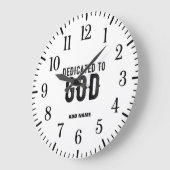 神に捧げカスタマイズ可能な黒カッコいい文字 ラージ壁時計 (傾斜)