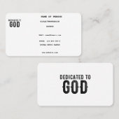 神に捧げカスタマイズ可能な黒カッコいい文字 名刺 (正面/裏面)