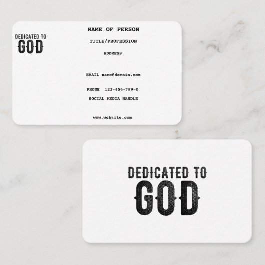 神に捧げカスタマイズ可能な黒カッコいい文字 名刺 (正面/裏面)