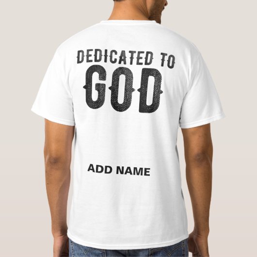 神に捧げカスタマイズ可能な黒カッコいい文字 Tシャツ (裏面)