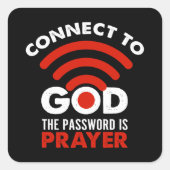 神に接続するパスワード祈りの言葉ギフトクリスチャン スクエアシール (正面)