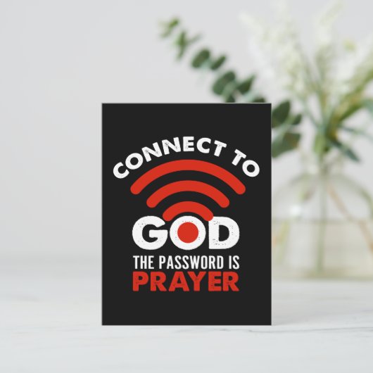 神に接続するパスワード祈りの言葉ギフトクリスチャン ポストカード (スタンド正面)