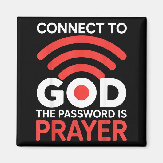 神に接続 パスワードは祈り Wi-Fi 宗教系パロディ マグネット (正面)