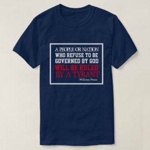 神に支配されない人は、暴君に支配される Tシャツ