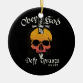 神に服従し暴君を裏切る行為5 29信仰スカル セラミックオーナメント (正面)