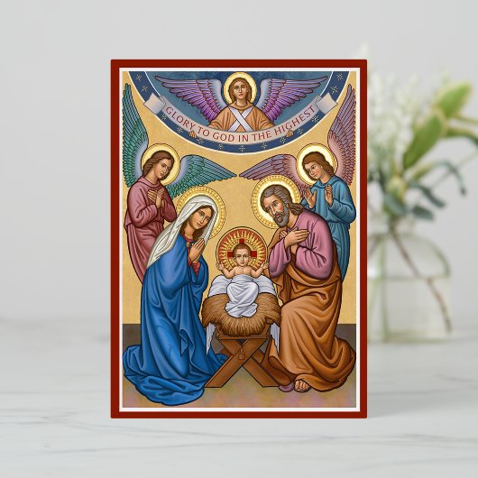 神に栄光あれ 箔招待状 (立ち正面)