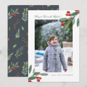 神に栄光あれ 緑の葉と実の写真 シーズンカード (正面/裏面)