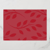 神に栄光あれ 赤い植物のクリスマス写真 箔シーズンカード (裏面)