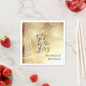 神に栄光のクリスマスツリーの星になる金ゴールド スタンダードカクテルナプキン (インサイチュ)