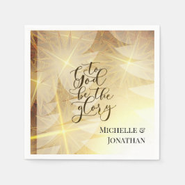 神に栄光のクリスマスツリーの星になる金ゴールド スタンダードカクテルナプキン