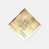 神に栄光のクリスマスツリーの星になる金ゴールド スタンダードカクテルナプキン (角)