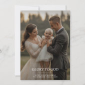 神に栄光を。かわいい家族写真のホリデーカード シーズンカード (正面)