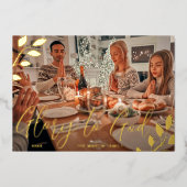 神に栄光を　アイボリー植物園のクリスマス写真 箔シーズンカード (正面)