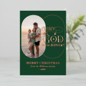 神に栄光を キリスト教 2 枚の写真の台本 箔シーズンカード (立ち正面)