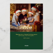 神に栄光を。クリスマスシーズンにぴったりな、モダンでエレガントなクリスチャンのグリーティングカード 箔シーズンカード (裏面)