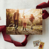 神に栄光を。モダンなクリスマスの宗教的な写真 箔シーズンカード