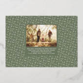 神に栄光を。モダンなクリスマスの宗教的な写真 箔シーズンカード (裏面)