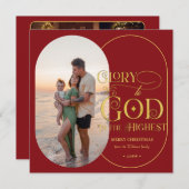 神に栄光を。 宗教的な2枚の写真のスクリプトキリスト教 シーズンカード (正面/裏面)