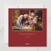 神に栄光を。宗教的な2枚の写真を使ったクリスマスカードのスクリプト シーズンカード (裏面)