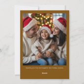 神に栄光を 平穏な家族のクリスマス写真カード シーズンカード (裏面)