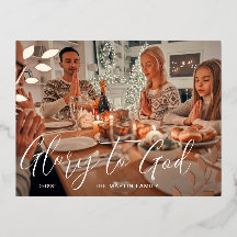 神に栄光を　植物のクリスマス　ホイル　ハoliday ポスト