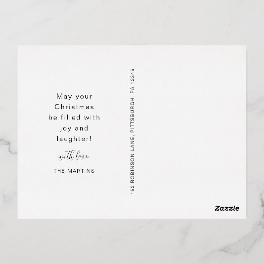 神に栄光を 植物のクリスマス ホイル ハoliday ポスト 箔シーズンポストカード (裏面)