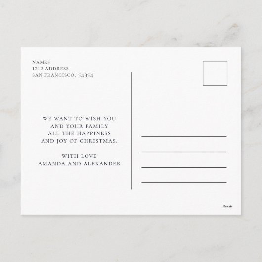 神に栄光を。植物学書宗教クリスマス シーズンポストカード (裏面)