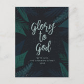 神に栄光を。植物学書宗教クリスマス シーズンポストカード (正面)