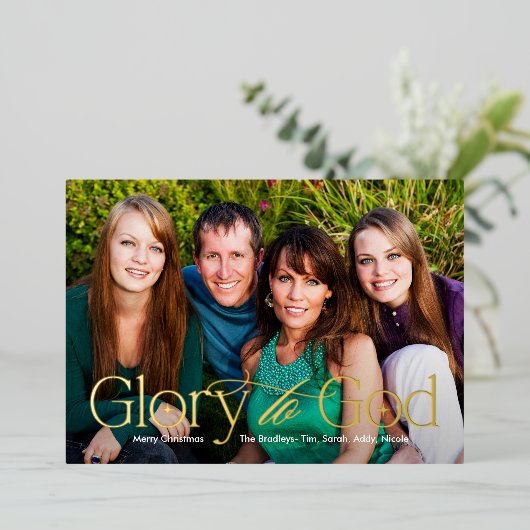 神に栄光を 現実のホイル 宗教的なクリスマスカード 箔シーズンカード (立ち正面)