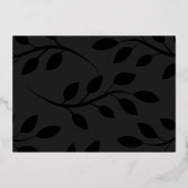 神に栄光を 黒い植物のクリスマス写真 箔シーズンカード (裏面)