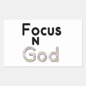 神に焦点を合わせる 長方形シール (正面)