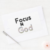 神に焦点を合わせる 長方形シール (封筒)