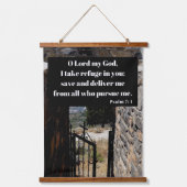 神に皈依する詩篇7:1聖書の聖句 吊り下げ型タペストリー (正面)