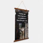神に皈依する詩篇7:1聖書の聖句 吊り下げ型タペストリー (傾斜あり)