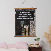 神に皈依する詩篇7:1聖書の聖句 吊り下げ型タペストリー (寝室)