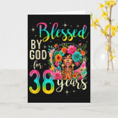 神に祝福された黒人少女 38歳 クリスチャンB カード (黄色い花)