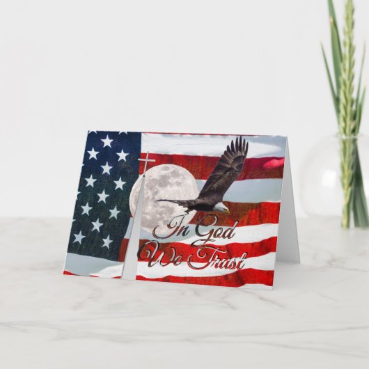 神に私たちはグリーティングカードを信頼 カード (正面)