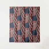 神に私たちはバーンドボ素朴ードアメリカ国旗を信頼する タペストリー (正面)