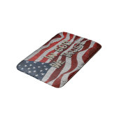 神に私たちはバーンドボ素朴ードアメリカ国旗を信頼する バスマット (アングル)