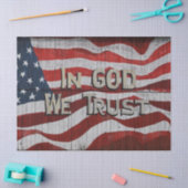 神に私たちはバーンドボ素朴ードアメリカ国旗を信頼する 薄葉紙 (クラフト)