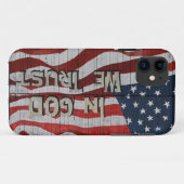 神に私たちはバーンドボ素朴ードアメリカ国旗を信頼する Case-Mate iPhoneケース (裏面(横))
