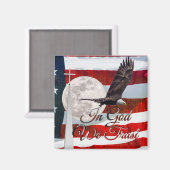 神に私たちは四角い磁石を信頼する マグネット (正面/裏面)