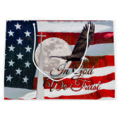 神に私たちは大きな抱き枕を信頼 ラージペーパーバッグ (正面)