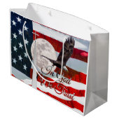 神に私たちは大きな抱き枕を信頼 ラージペーパーバッグ (裏面アングル)